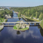 Kesä, ilmakuva Kajaaninjoki